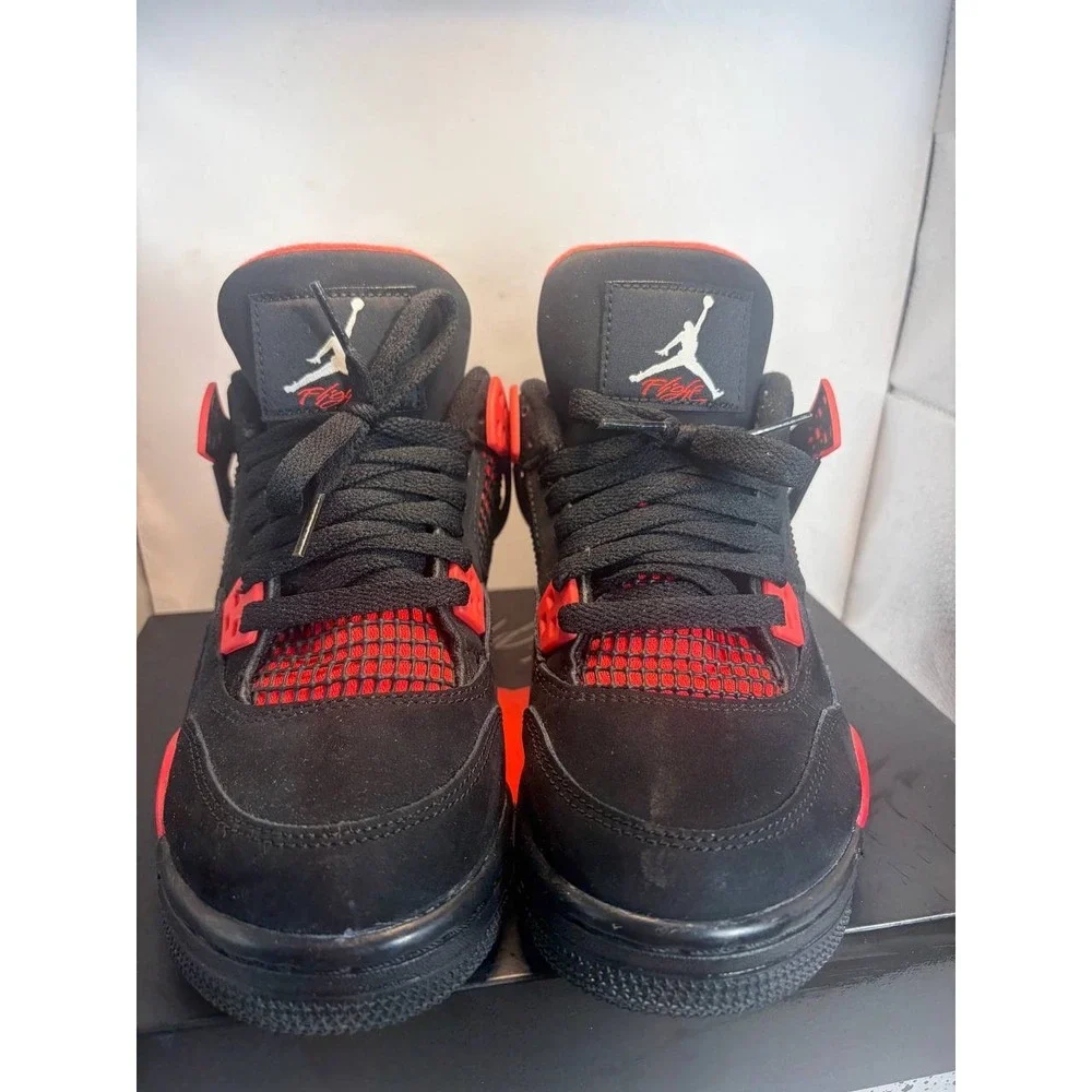 Air Jordan 4 Retro Red Thunder Black Crimson‎ 408452-016 Size 4.5Y Excellent